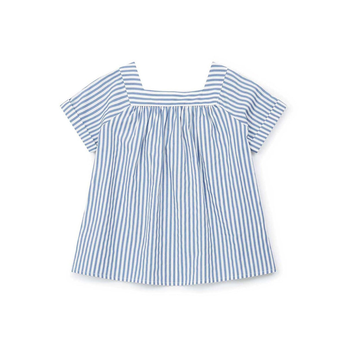 Girls Blue Stripe Cotton Top