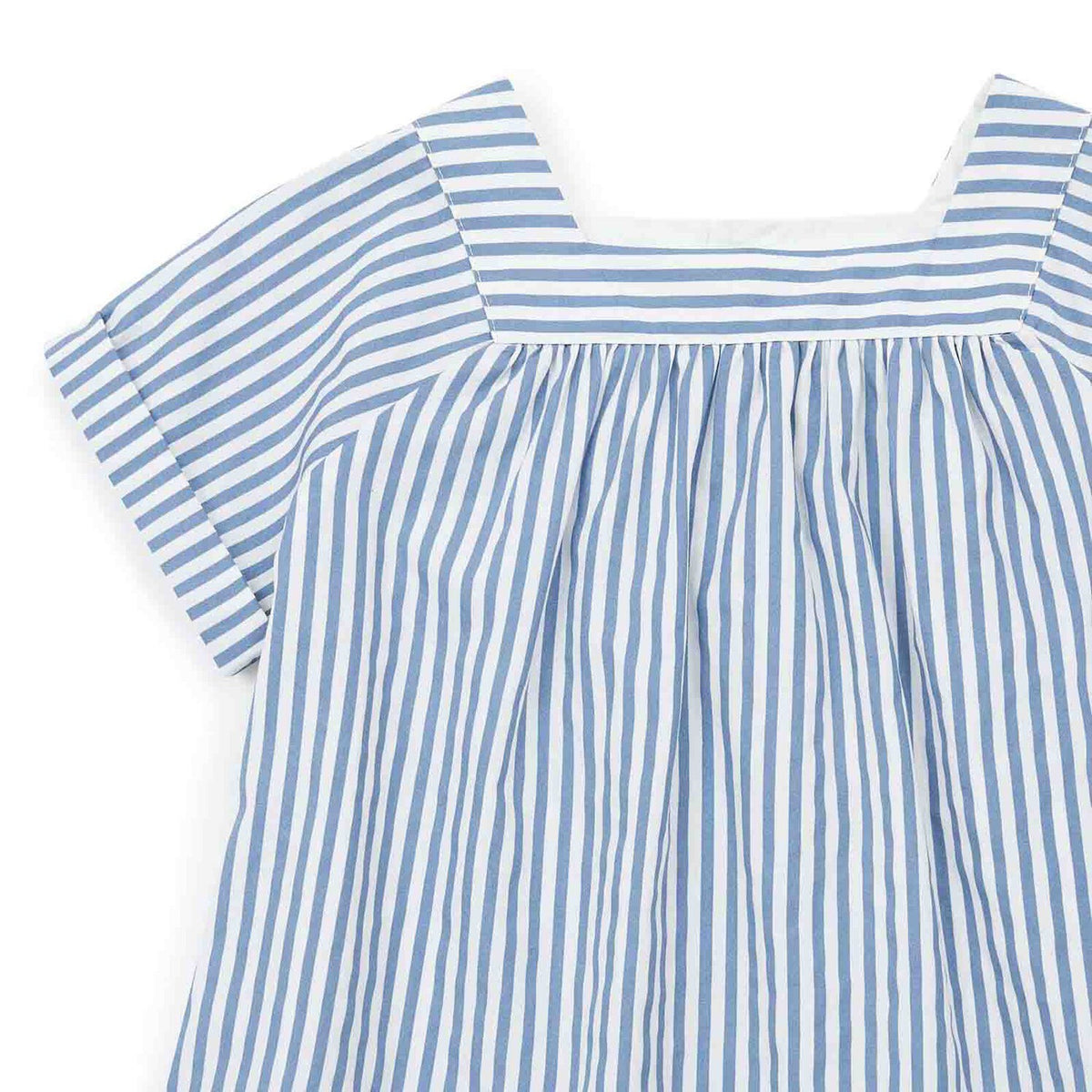 Girls Blue Stripe Cotton Top