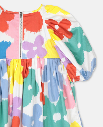 Girls Multicolor Flower Cotton Dress