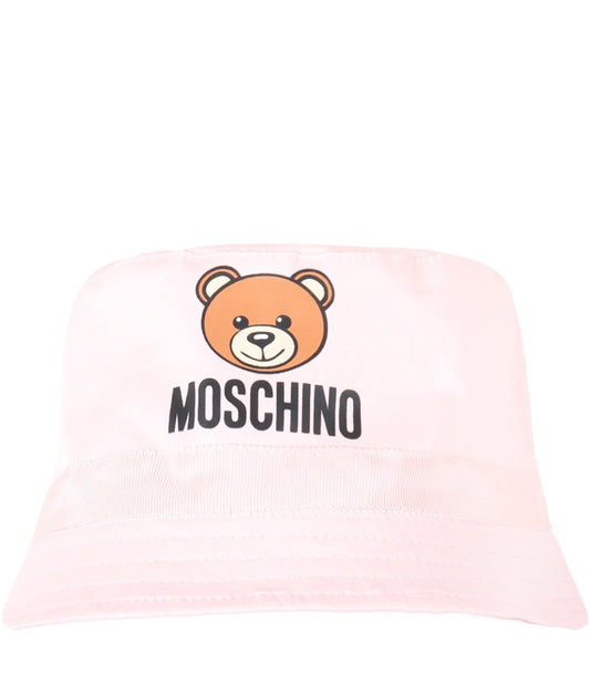 Girls Pink Logo Cotton Hat