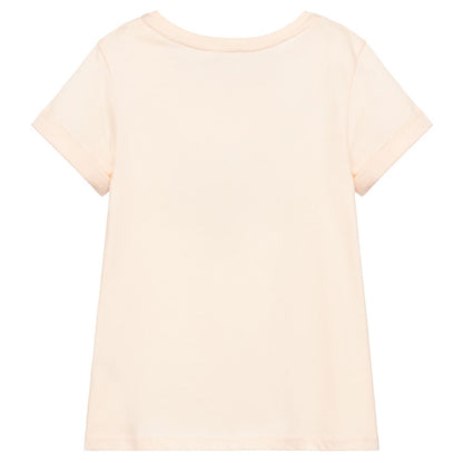 Girls Pale Pink Logo Cotton T-Shirt
