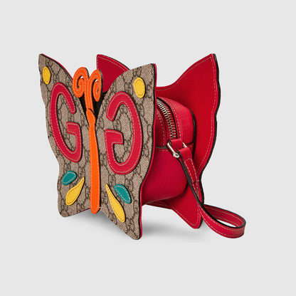 Girls Beige Butterfly GG Shoulder Bag