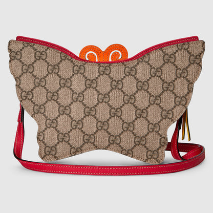 Girls Beige Butterfly GG Shoulder Bag