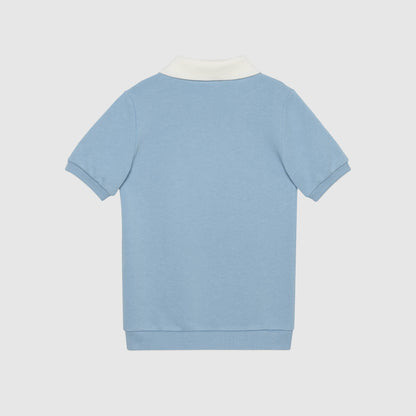 Girls Blue Logo Cotton Dress