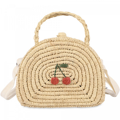 Girls Raffia Cherry Hand Bag