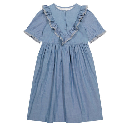 Girls Blue Cotton Dress