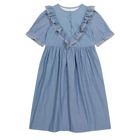Girls Blue Cotton Dress