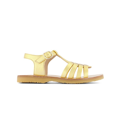Girls Gold Bovine Leather Sandals