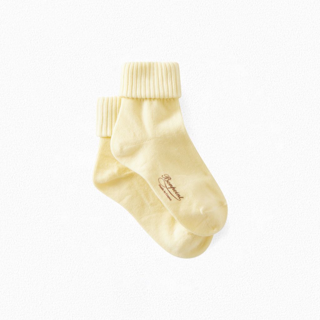 Girls Yellow Logo Cotton Socks