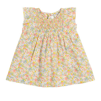 Baby Girls Pink Floral Cotton Dress