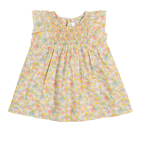 Baby Girls Pink Floral Cotton Dress