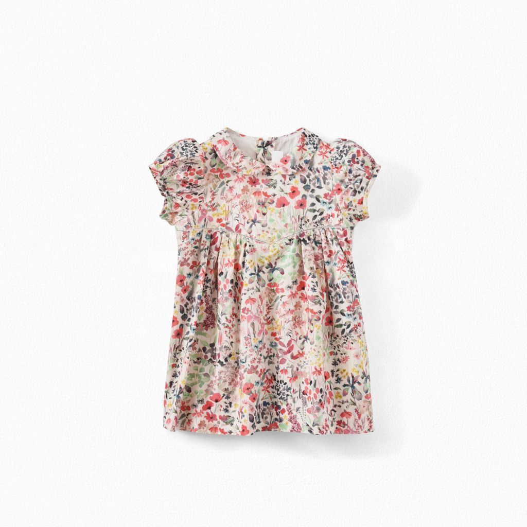 Baby Girls Multicolor Floral Cotton Dress