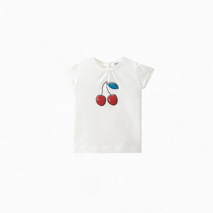 Baby Girls White Cherry T-Shirt