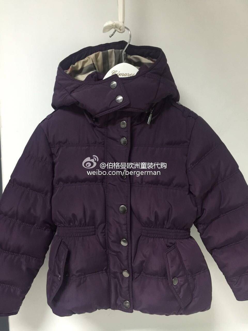 Girls Purple Hooded Quilted Jacket