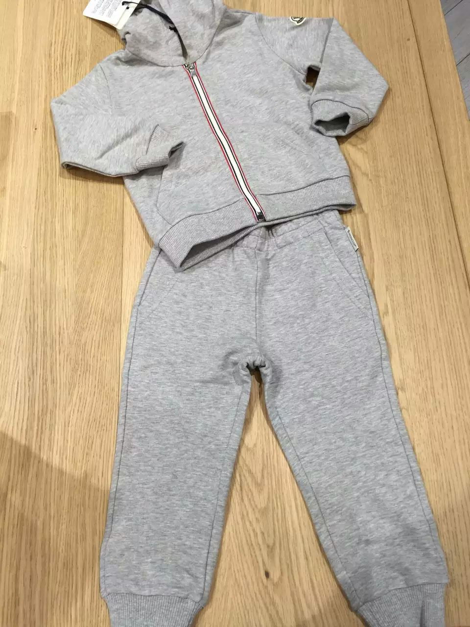 Baby Boys Grey Cotton Hooded Tops&Bottoms Tracksuit