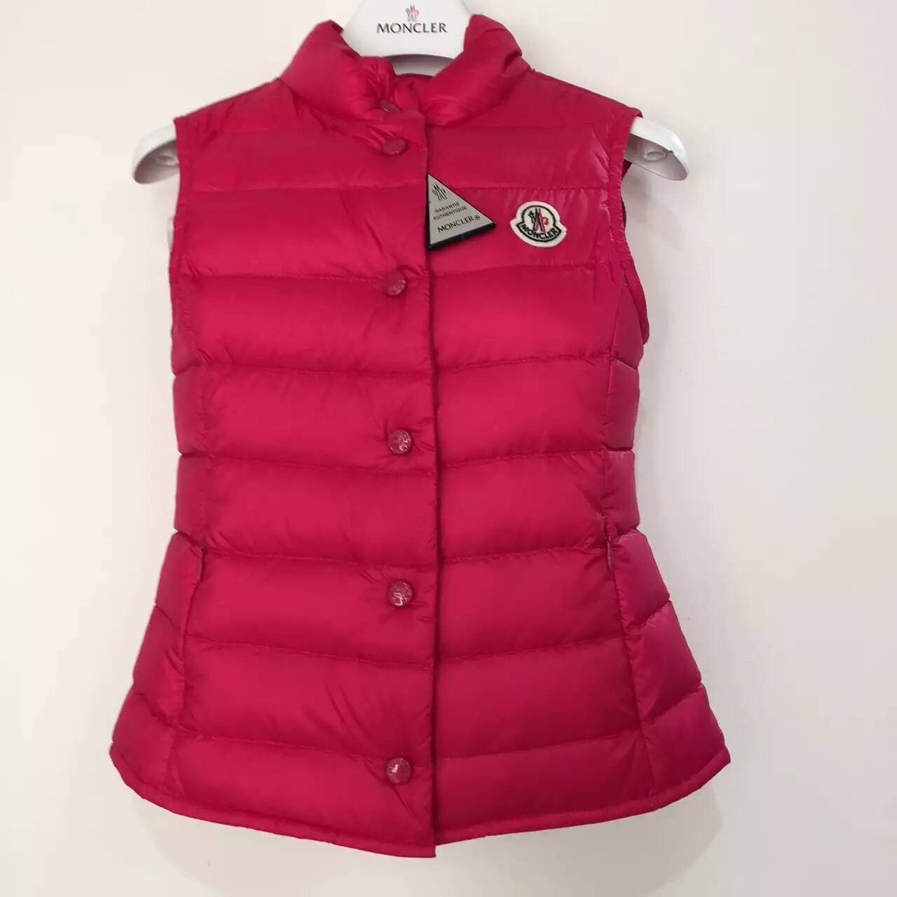 Girls Rose Red Down Padded Logo 'Liane' Gilet