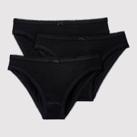 女士黑色棉内裤套装(3件)