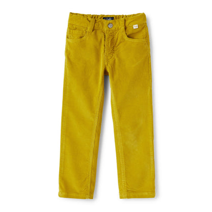 女童黄色灯芯绒长裤