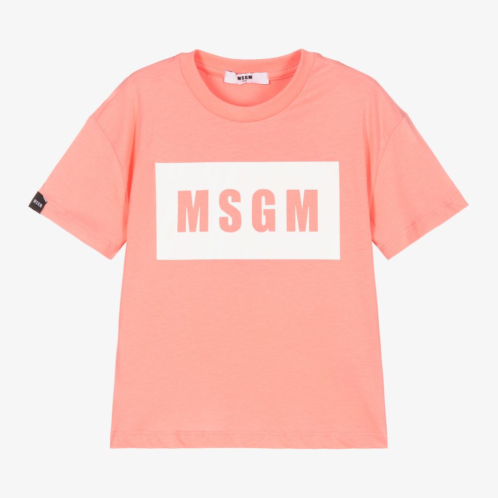 女童粉色Logo棉T恤