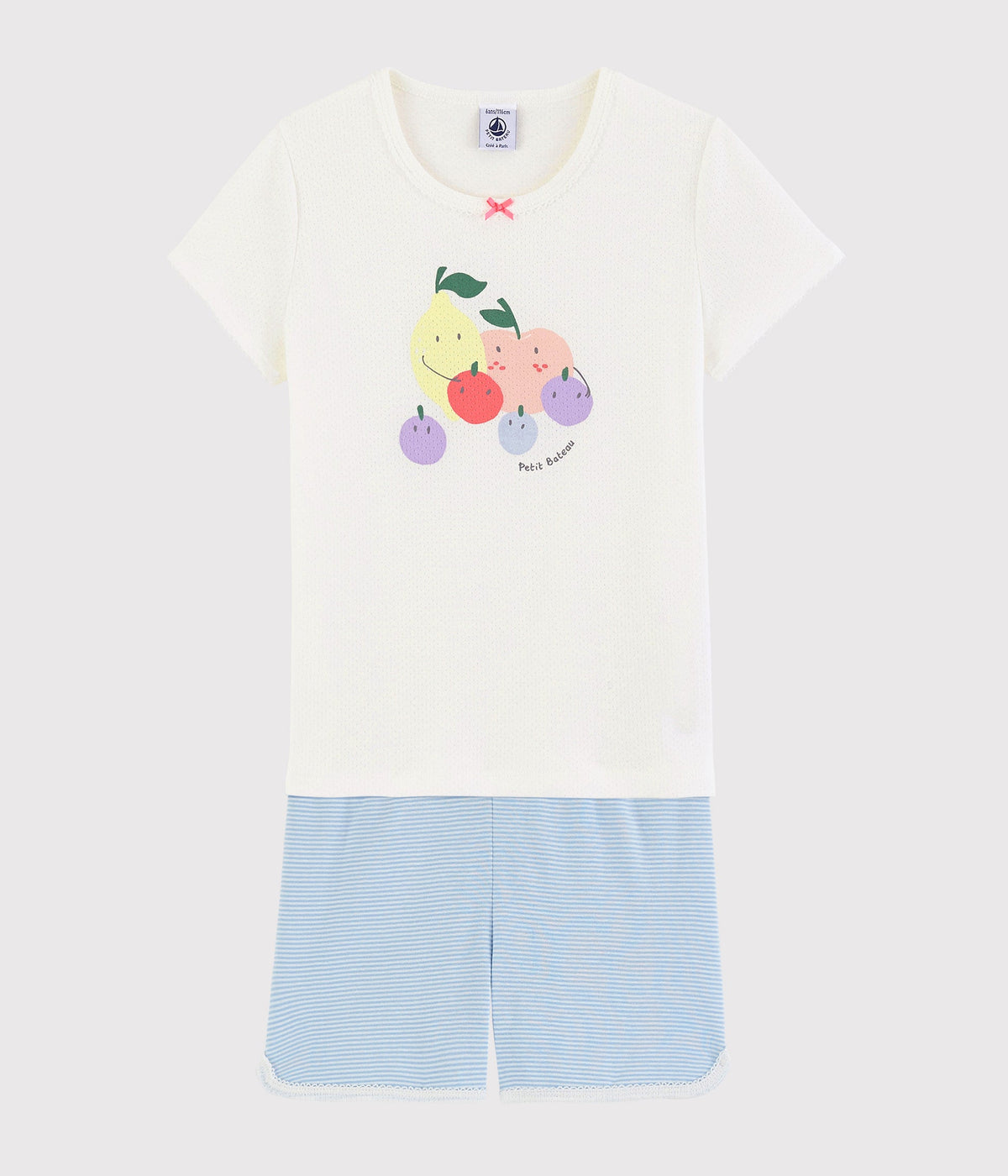 Girls White Printing Cotton Set
