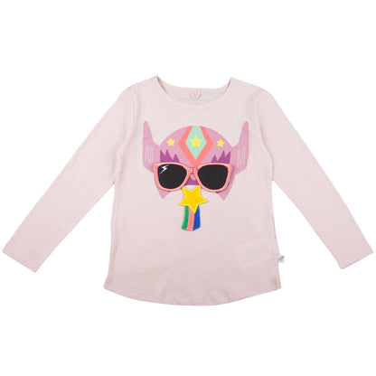 Barley Girls Pink Super Stella Heroes T-Shirt With Star Patches