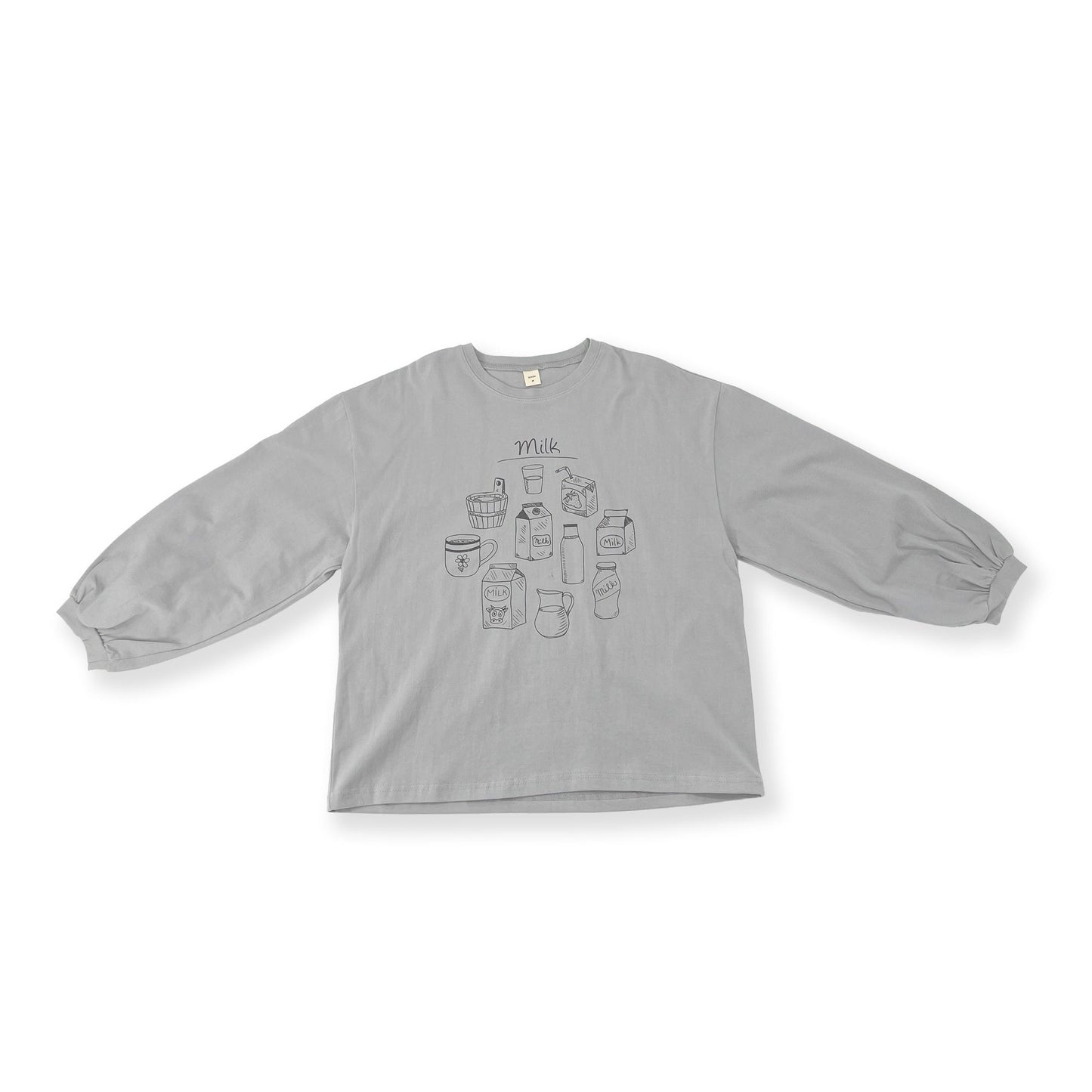 女童灰色印花棉T恤