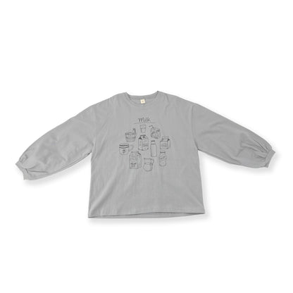 女童灰色印花棉T恤