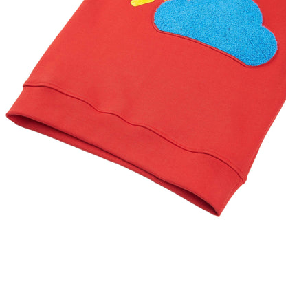 女童红色棉卫衣