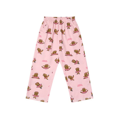 亲子款粉色噗噗棉小狗长裤