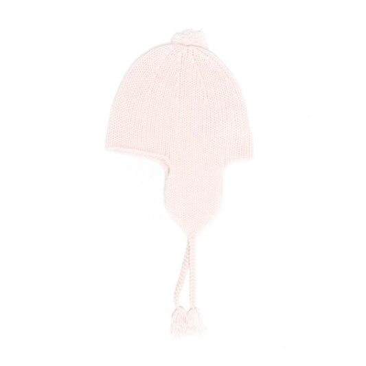 女婴粉色羊绒针织帽