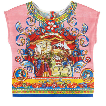 Girls Multicolor Teatro Pupi Printed Blouse