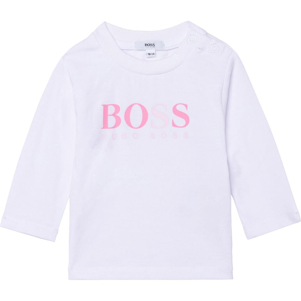女婴粉色Logo棉套装