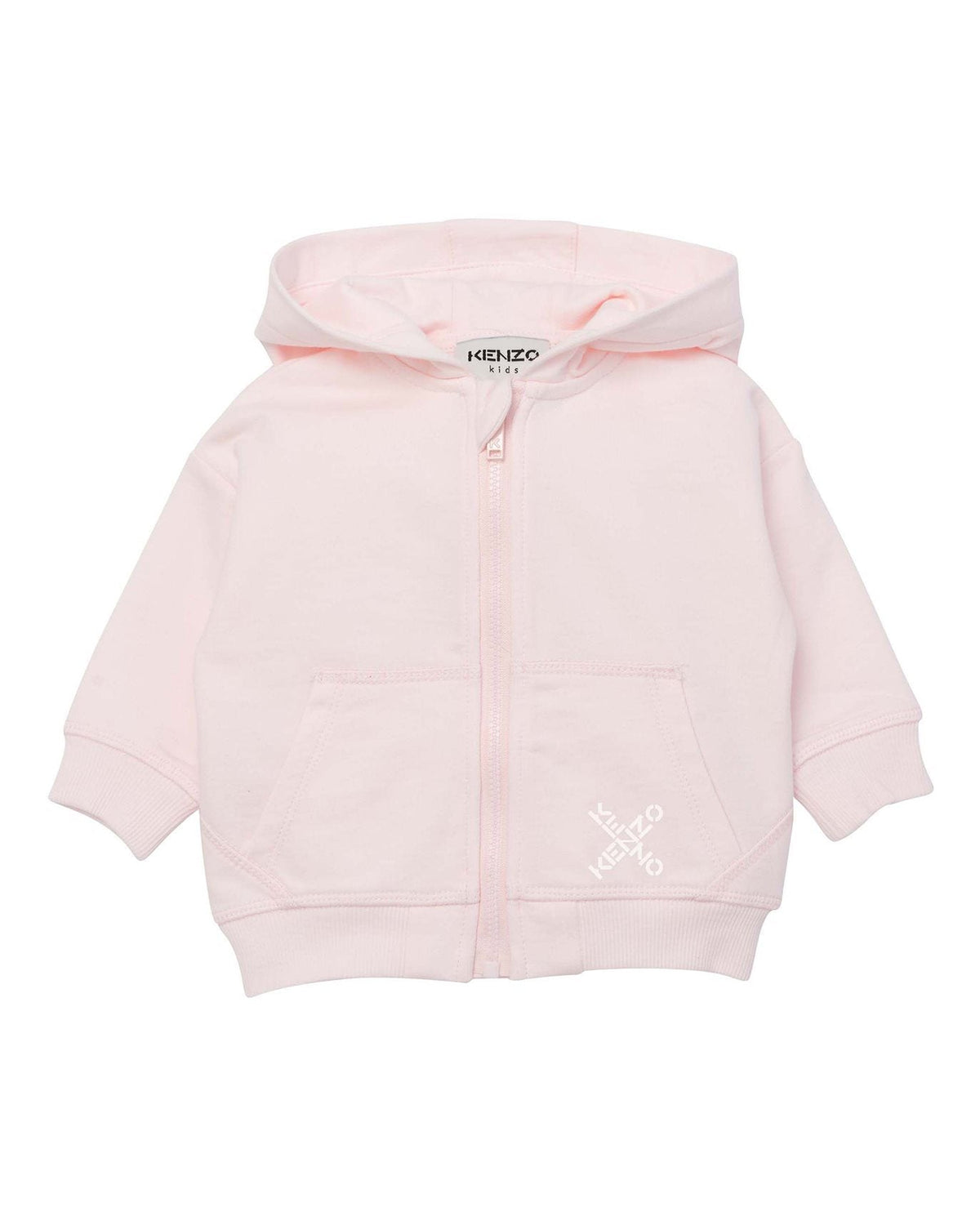 女婴粉色Logo拉链上衣
