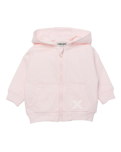 女婴粉色Logo拉链上衣