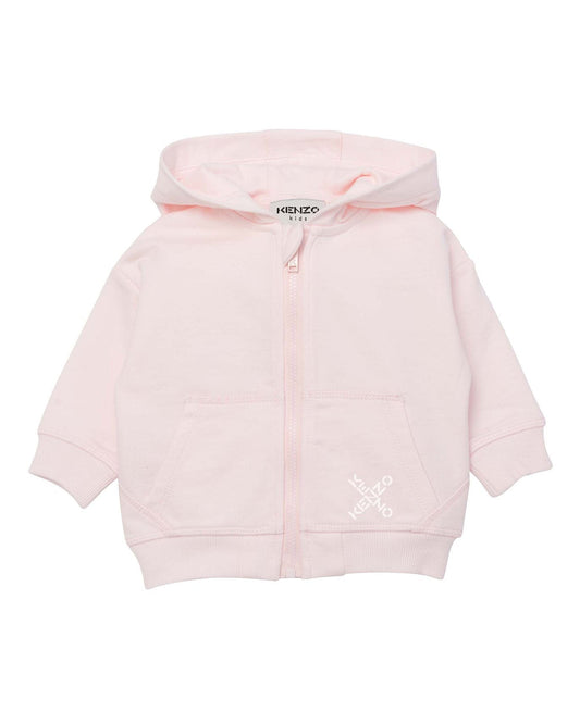 女婴粉色Logo拉链上衣