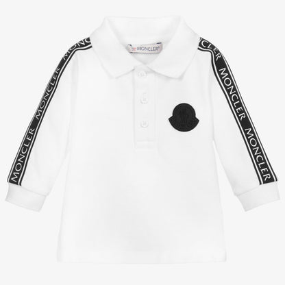 男婴白色Logo棉Polo衫