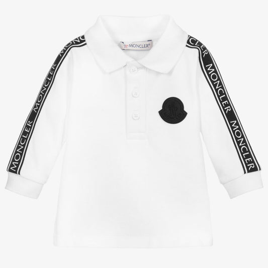 男婴白色Logo棉Polo衫