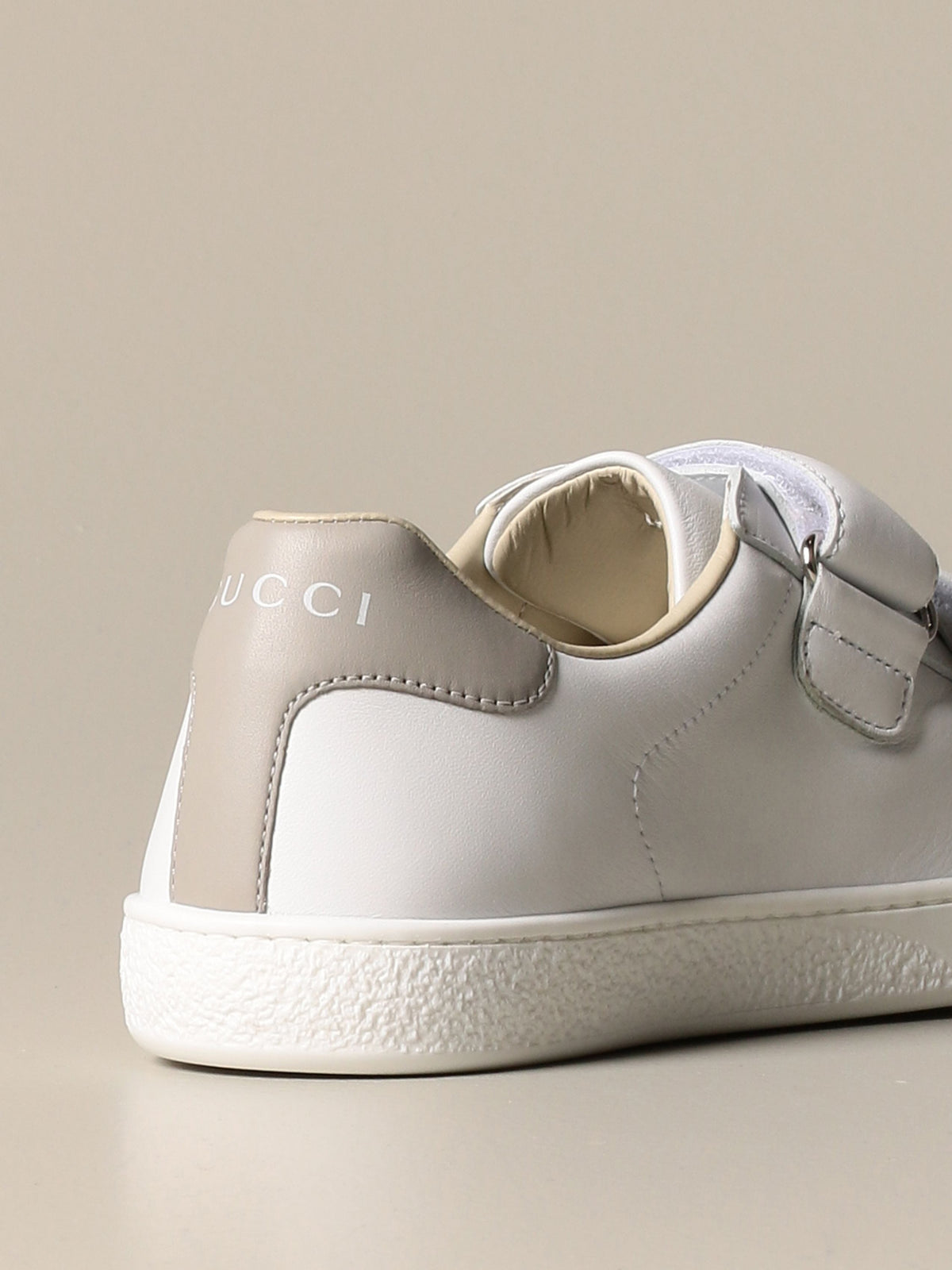 Boys & Girls White Calf Skin Sneakers