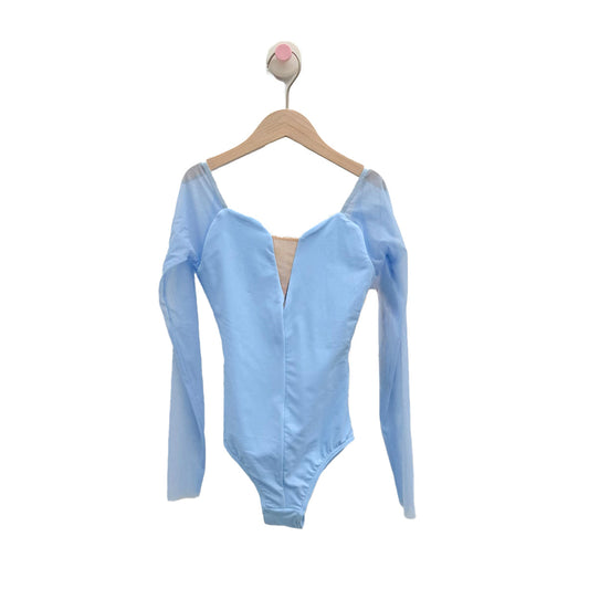 女童浅蓝色长袖芭蕾舞连体衣(DAD1931M/Light Blue)