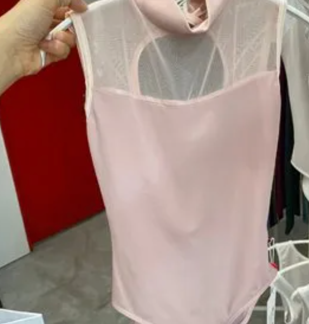 女士浅粉色"Camila-Mesh/T-Petal/N-Antique/Mesh-Blush"芭蕾舞连体衣