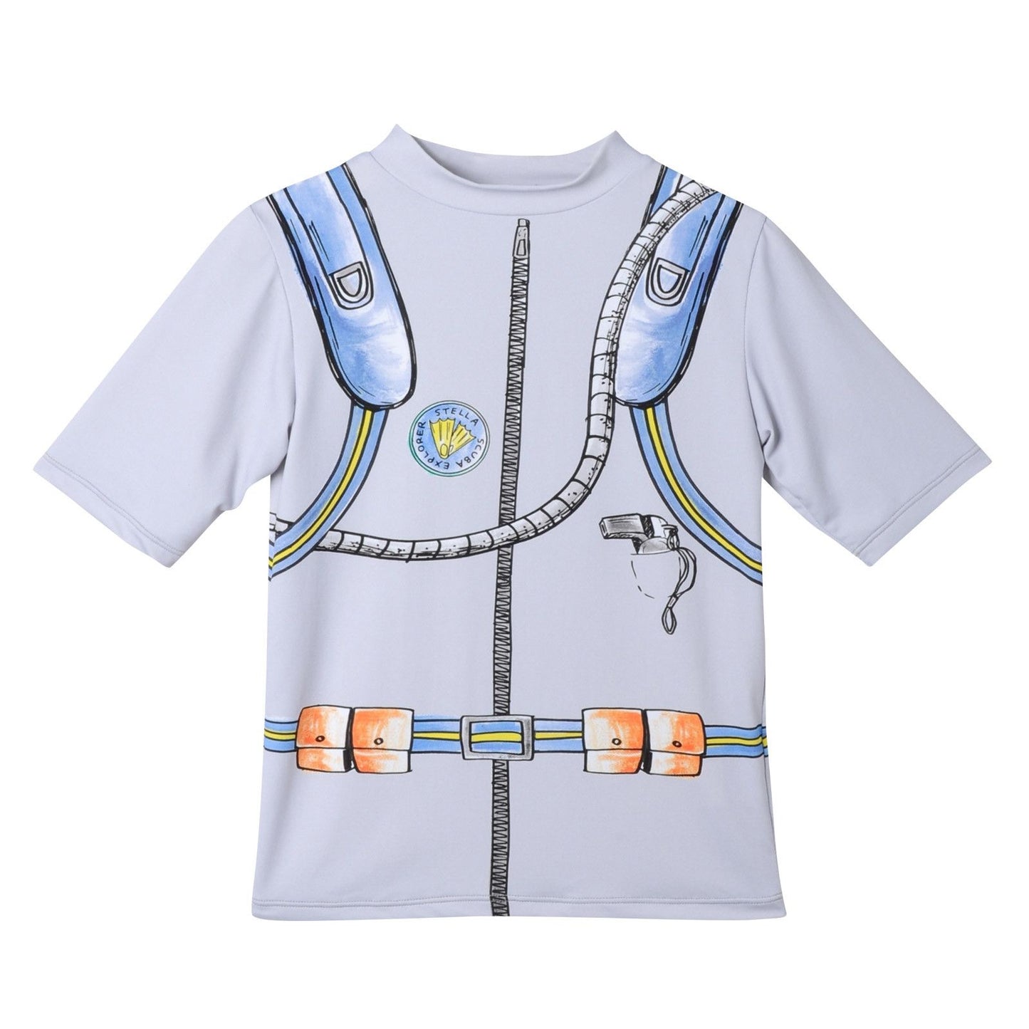 Boys Grey Belt Printed Trims  Swimsuits