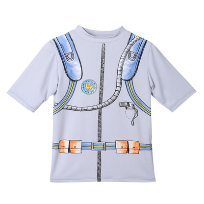 Boys Grey Belt Printed Trims  Swimsuits
