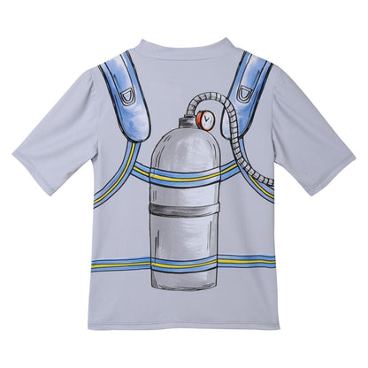 Boys Grey Belt Printed Trims  Swimsuits