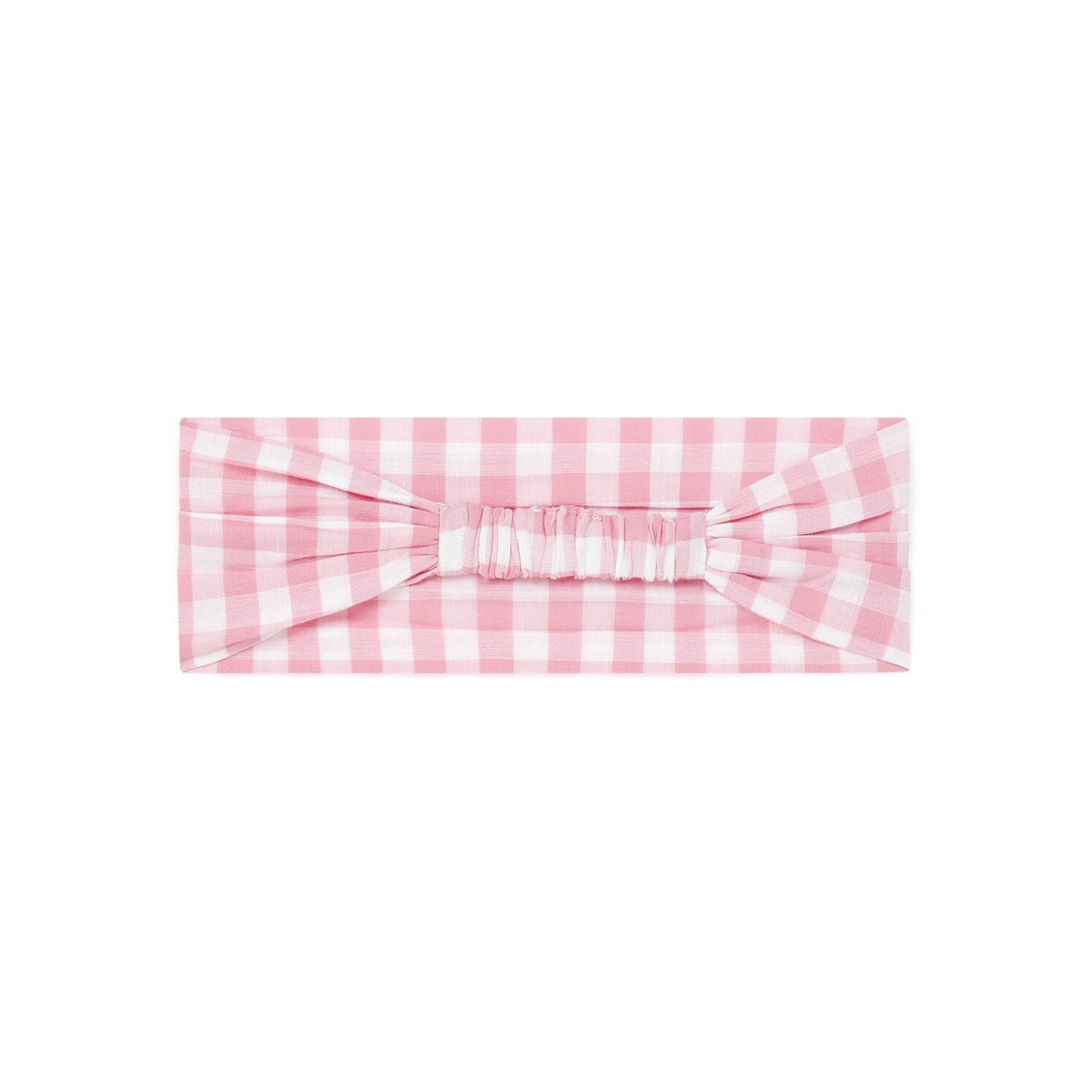 女童粉色格子发带