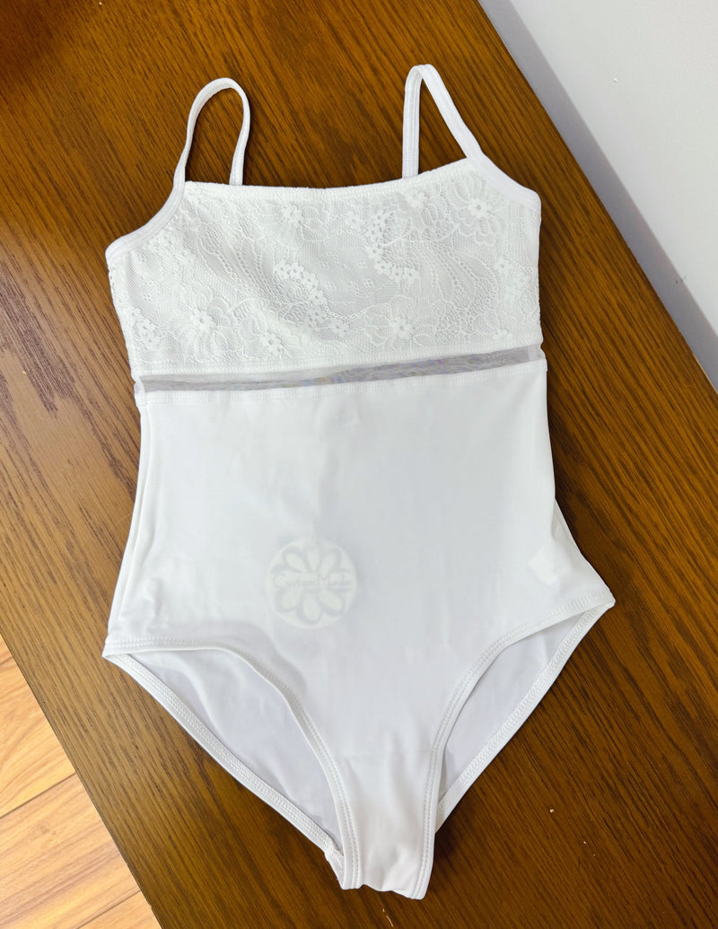 女童白色芭蕾舞连体衣