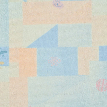 粉蓝拼接印花游泳浴巾(130x70cm)