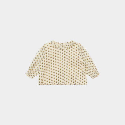 女婴米色棉衬衫