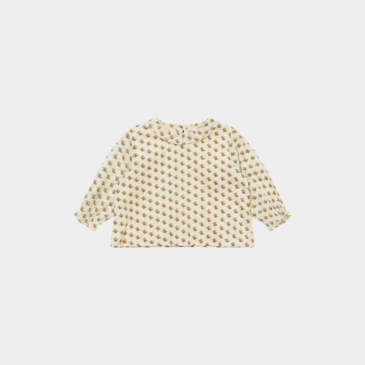 女婴米色棉衬衫