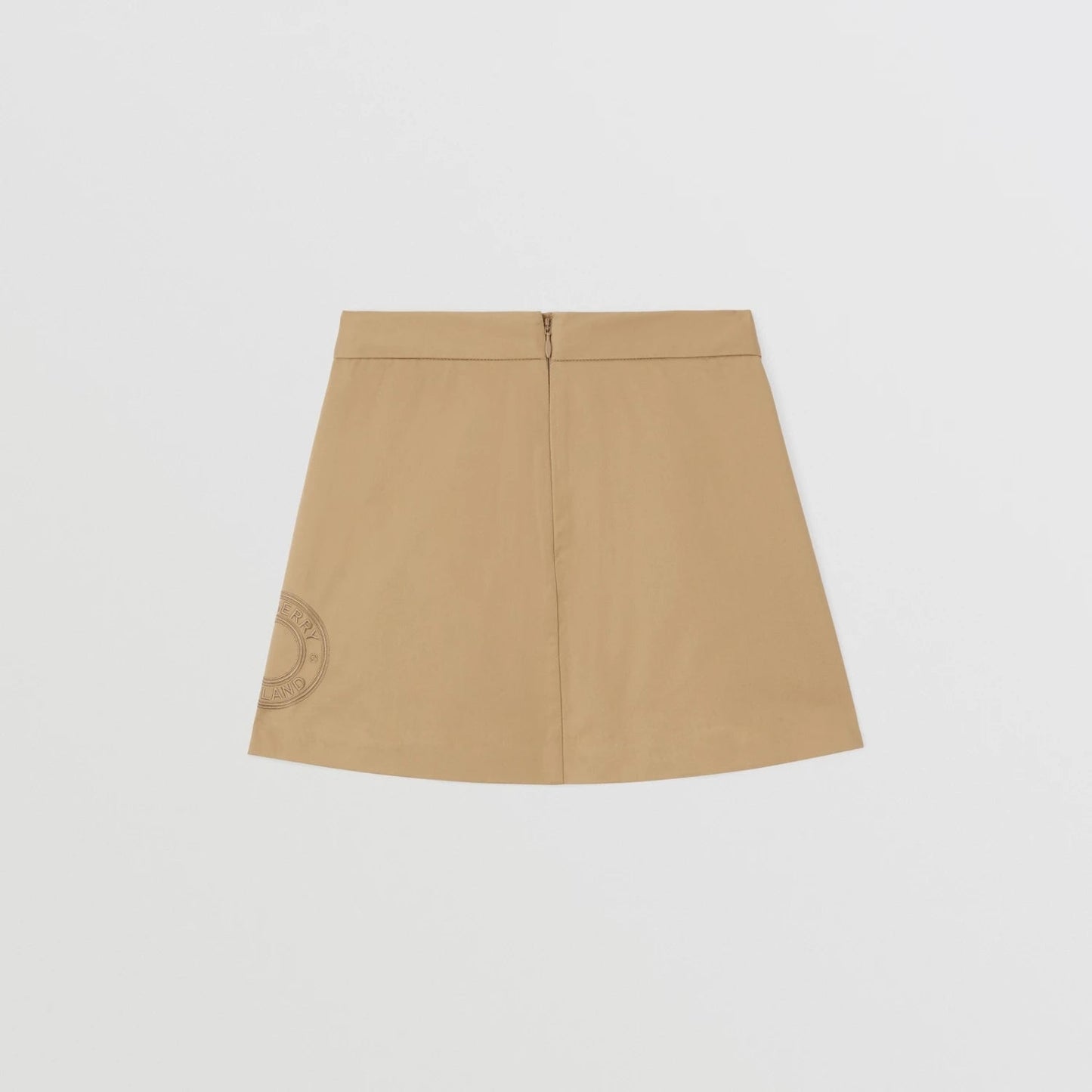 女童米色Logo棉短裙