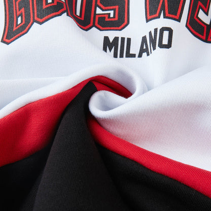 Boys White & Black Logo Cotton Sweatshirt